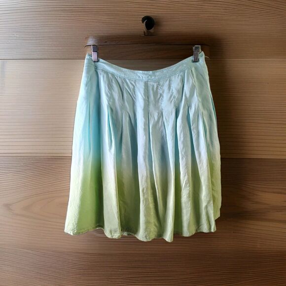 Tommy Bahama Womens Size 10 Pleated Seascape Skirt Side Zip 100% Silk - Picture 1 of 8